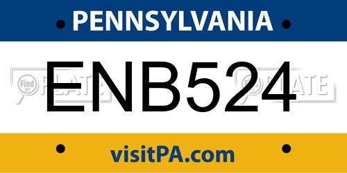 ENB524 Pennsylvania License Plate