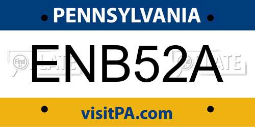 ENB52A Pennsylvania License Plate