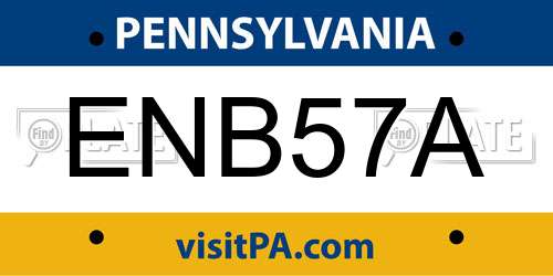 ENB57A Pennsylvania License Plate