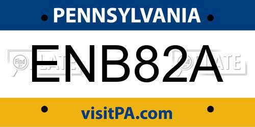 ENB82A Pennsylvania License Plate