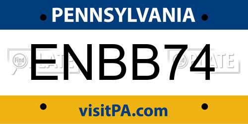 ENBB74 Pennsylvania License Plate