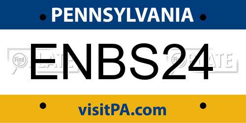 ENBS24 Pennsylvania License Plate