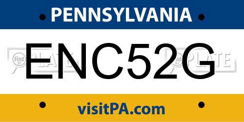 ENC52G Pennsylvania License Plate