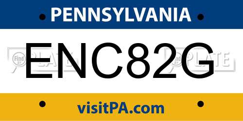 ENC82G Pennsylvania License Plate