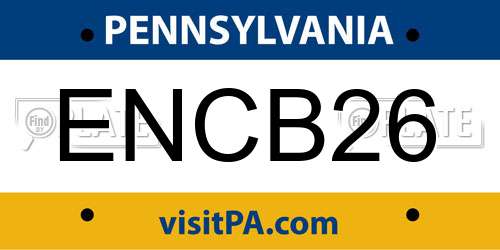 ENCB26 Pennsylvania License Plate