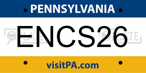 ENCS26 Pennsylvania License Plate