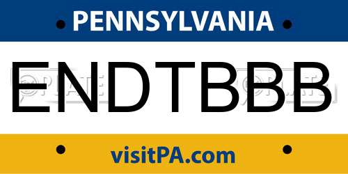 ENDTBBB Pennsylvania License Plate