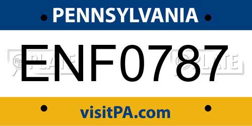 ENF0787 Pennsylvania License Plate