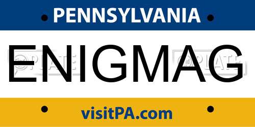 ENIGMAG Pennsylvania License Plate