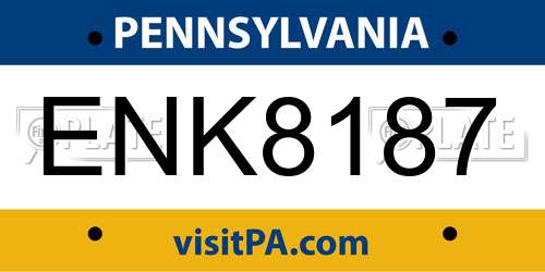 ENK8187 Pennsylvania License Plate