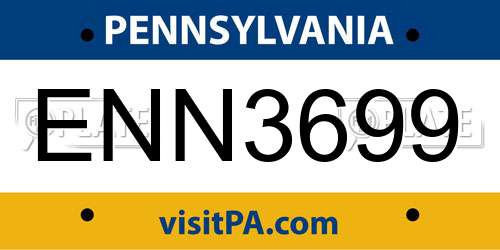 ENN3699 Pennsylvania License Plate