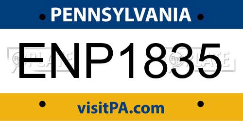 ENP1835 Pennsylvania License Plate