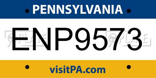 ENP9573 Pennsylvania License Plate