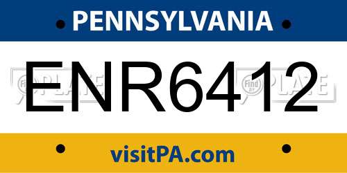 ENR6412 Pennsylvania License Plate