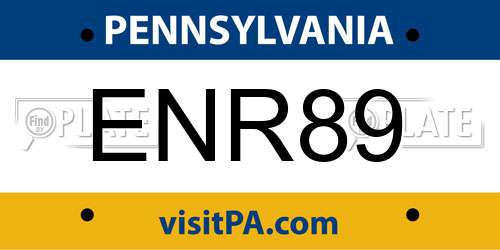 ENR89 Pennsylvania License Plate