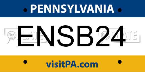 ENSB24 Pennsylvania License Plate
