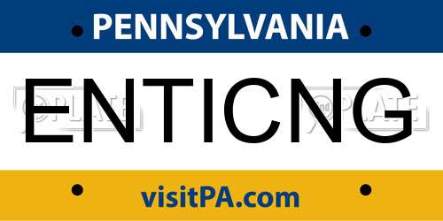 ENTICNG Pennsylvania License Plate