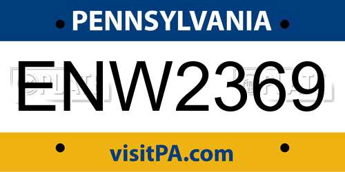 ENW2369 Pennsylvania License Plate