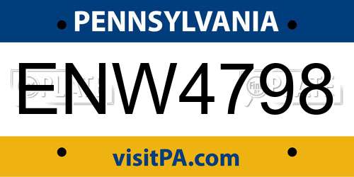 ENW4798 Pennsylvania License Plate