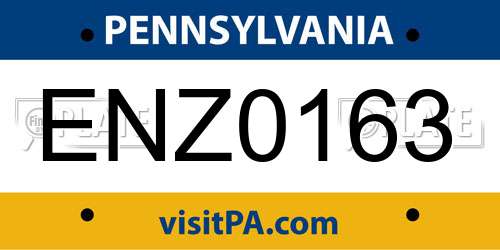 ENZ0163 Pennsylvania License Plate