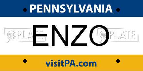 ENZO Pennsylvania License Plate