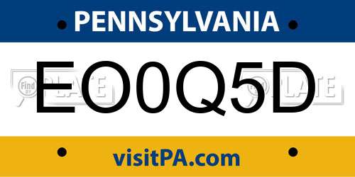 EO0Q5D Pennsylvania License Plate
