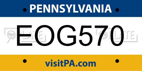 EOG570 Pennsylvania License Plate