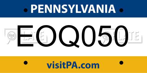 EOQ050 Pennsylvania License Plate