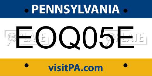 EOQ05E Pennsylvania License Plate