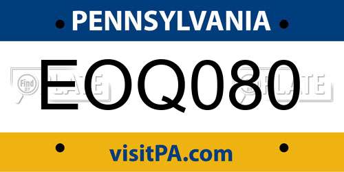 EOQ080 Pennsylvania License Plate