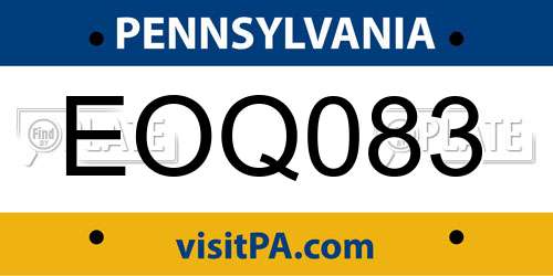 EOQ083 Pennsylvania License Plate