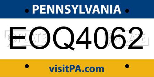 EOQ4062 Pennsylvania License Plate