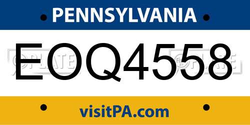 EOQ4558 Pennsylvania License Plate