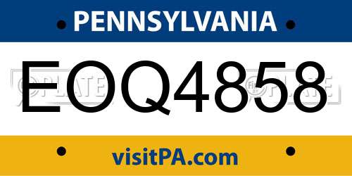 EOQ4858 Pennsylvania License Plate