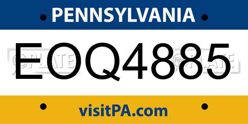 EOQ4885 Pennsylvania License Plate
