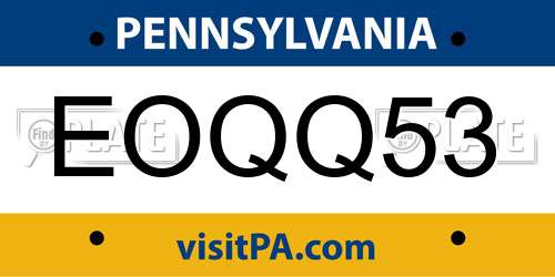 EOQQ53 Pennsylvania License Plate