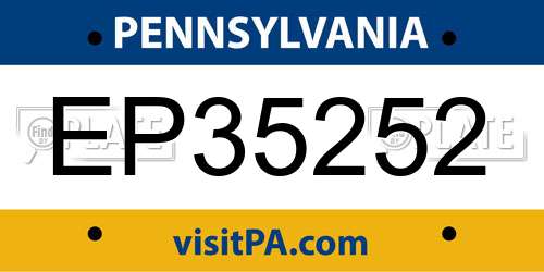 EP35252 Pennsylvania License Plate