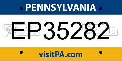 EP35282 Pennsylvania License Plate