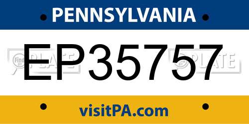 EP35757 Pennsylvania License Plate