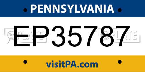EP35787 Pennsylvania License Plate