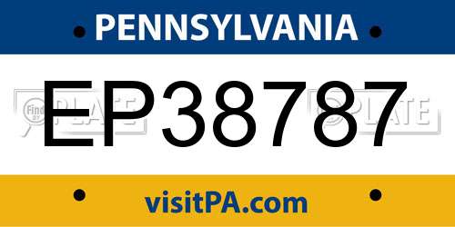 EP38787 Pennsylvania License Plate