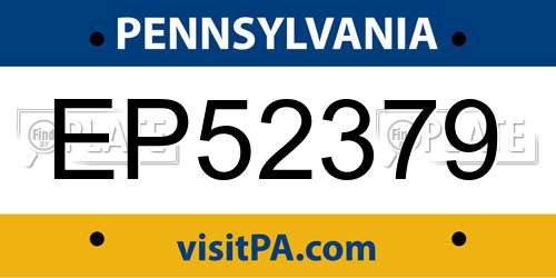 EP52379 Pennsylvania License Plate