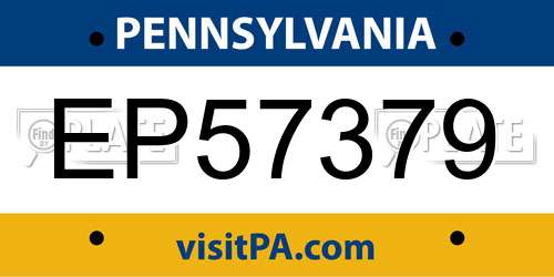 EP57379 Pennsylvania License Plate