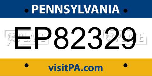 EP82329 Pennsylvania License Plate