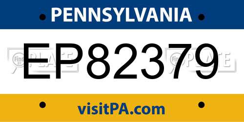 EP82379 Pennsylvania License Plate