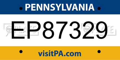 EP87329 Pennsylvania License Plate