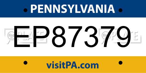 EP87379 Pennsylvania License Plate