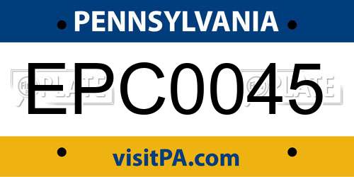 EPC0045 Pennsylvania License Plate
