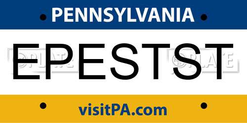 EPESTST Pennsylvania License Plate