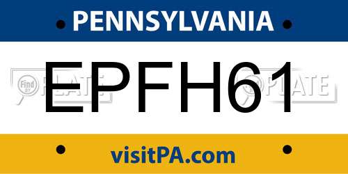 EPFH61 Pennsylvania License Plate